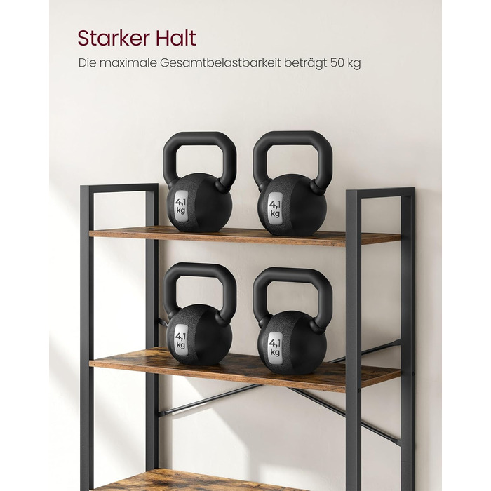 Полиця, книжкова шафа, полиця для стоячого монтажу, полиця для DVD, з 6 полицями, офісна полиця, відкриті полиці, для офісу, вітальні, спальні, кухні, 30 x 78 x 185,5 см, вінтажний коричневий-чорний LLS082B01 30 x 80 x 186 см Вінтажний коричневий чорний