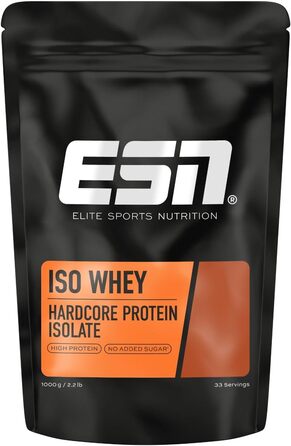Протеїн ESN Iso Whey Hardcore, Natural, 1000 г, зроблено в Німеччині