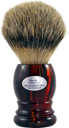 Ексклюзивна щітка для гоління Hans Baier Silvertip Badger Hair - ручка пластикова, Гавана