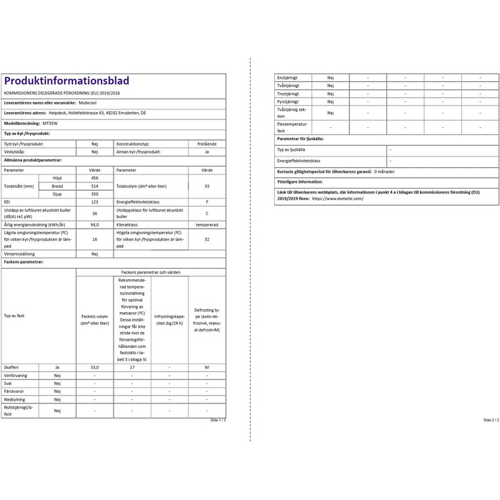 Портативний електричний кулер Mobicool MT35W, 34 літри, 12/230 В, 33 літри