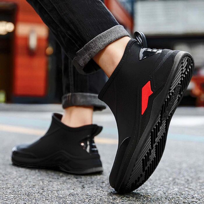 Водне взуття, гумові чоботи, для активного відпочинку на природі, дощові, легкі, з низьким ходу, для роботи, повсякденного життя, подорожей та походів, чорні, 38 2/3 EU