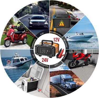 Автомобільний зарядний пристрій NEXPEAK NC202 10A, 12В 24В LiFePO4 зарядний пристрій, зарядний пристрій для акумуляторів, автомобі