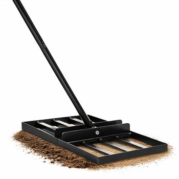 Вирівнювач газону Rasen Rakel 75 x 25 см, сталевий, з ручкою 170 см - інструмент для планування та вирівнювання газонів у саду