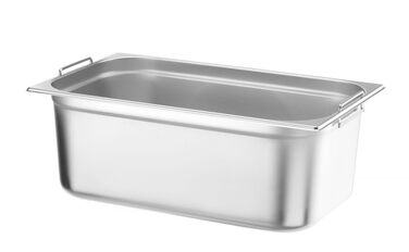 Контейнер гастрономічний HENDI з ручками, термостійкий від -40C до 300C, для гарячих шаф, холодильників, морозильних камер, мармітів та бань-марі, 28л, GN 1/1, 530x325x(В) 200мм, нержавіюча сталь 28л GN 1/1