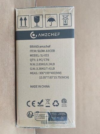 Соковижималка для цілих фруктів AMZCHEF - повільна соковижималка з великим відкриттям 80 мм - переможець тесту соковижималки для овочів і фруктів з покращеним шнеком, двошаровим фільтром, ретро-тумблером, тихим двигуном - сріблястий срібло 17,9T x 16,7 Вт