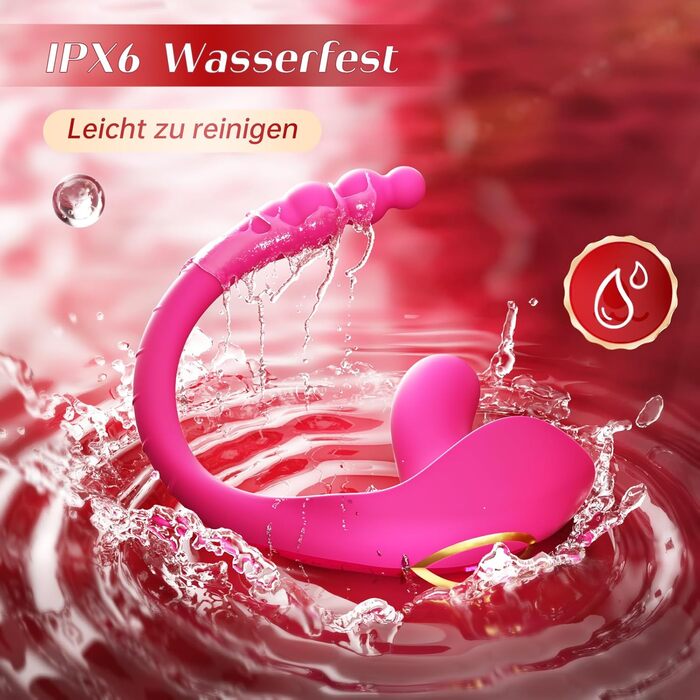 Вібратор rinofans для жінок 2-в-1, рожевий, з APP-керуванням