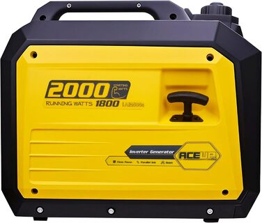 Інверторний генератор Aceup Energy 2000 Вт, бензиновий генератор з 230 В, 12 В, USB, цифровим дисплеєм, для кемпінгу на свіжому повітрі, супер тихий портативний 4-тактний інверторний бензиновий генератор потужністю 19,6 кг, потужністю 2000 Вт з інтелектуа