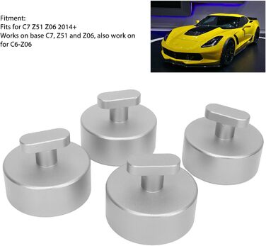 Підйомна колодка домкрата, міцна конструкція, проста у використанні, 4 шт. и для C7 Z51 Z06 (сріблястий)