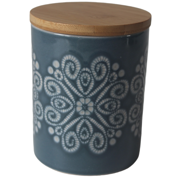 Банка Ornament для зберігання, кераміка/бамбук 0,5 л