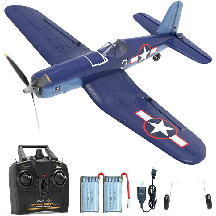 Літак на дистанційному керуванні VOLANTEXRC 4CH 2,4 ГГц Літак на дистанційному керування RTF для початківців, дітей і дорослих, 4-