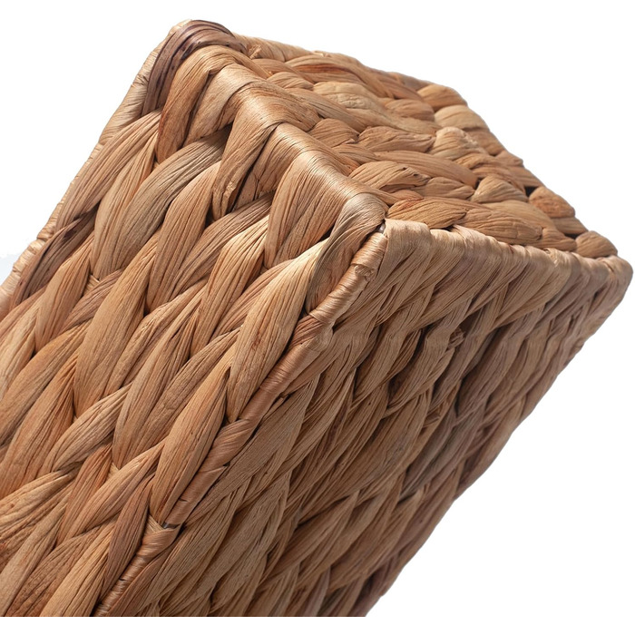 Кошики для зберігання водяного гіацинта, плетені прямокутні з 3 відділеннями, органайзер для прокладок та тампонів для ванної кімнати, 37 см x 12 см x 8 см