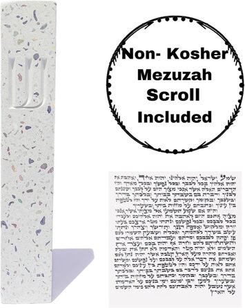 Сучасний захисний чохол для Mezuzah A&S, дизайн Mezuzah, для захисту від прокручування, легке зняття та приклеювання, подарунок на новосілля та домашнє благословення терраццо білий 6 дюймів