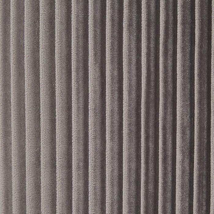 Круглий пуф у комплекті з 2 шт. , виготовлений з сірого оксамиту, пуф-отоманка з сидінням, рифлений дизайн, Miramar