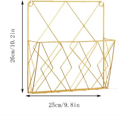 Настінна полиця Esoes, колекціонер журналів, книжкова полиця, тримач для журналів настінний тримач для газет настінний кошик залізна полиця для офісу вітальні - золото