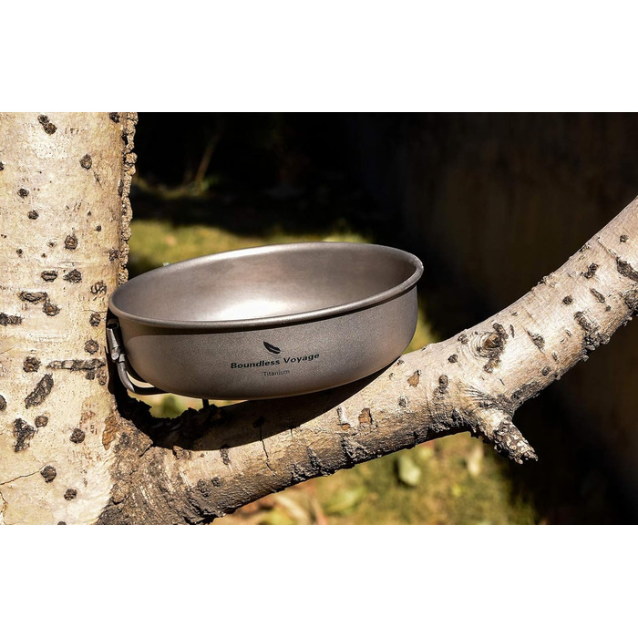 Безмежна подорож Титанова сковорода зі складною ручкою Відкрита кемпінгова сковорода Посуд Титанова сковорода Ti15170B