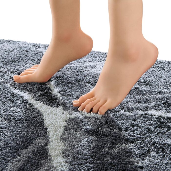 Килимок для ванної Erwin Mller, килимок для ванної, килимок для ванної, нековзний, мармурово-сірий, розмір 70x120 см - високопоглинальний, швидковисихаючий, підходить для підлоги з підігрівом (доступні інші розміри) Сірий килимок для ванної - 70x120 см
