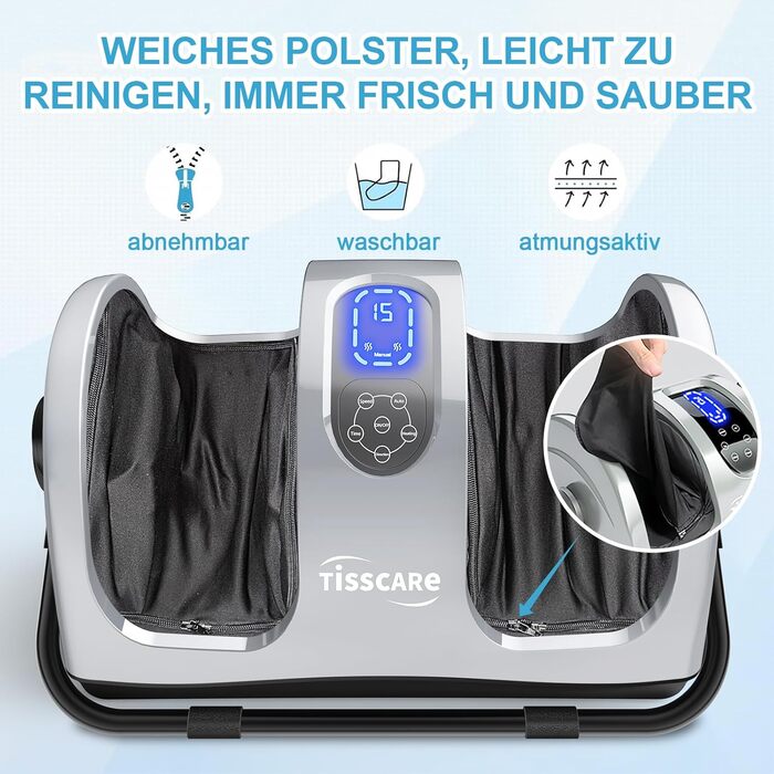 Масажер для ніг TISSCARE Shiatsu з нагріванням, масажер для ніг для підошовного фасціїту, невропатії та знеболення, електричний масажер для стоп і ніг, глибокий масаж тканин, подарунок для чоловіків і жінок