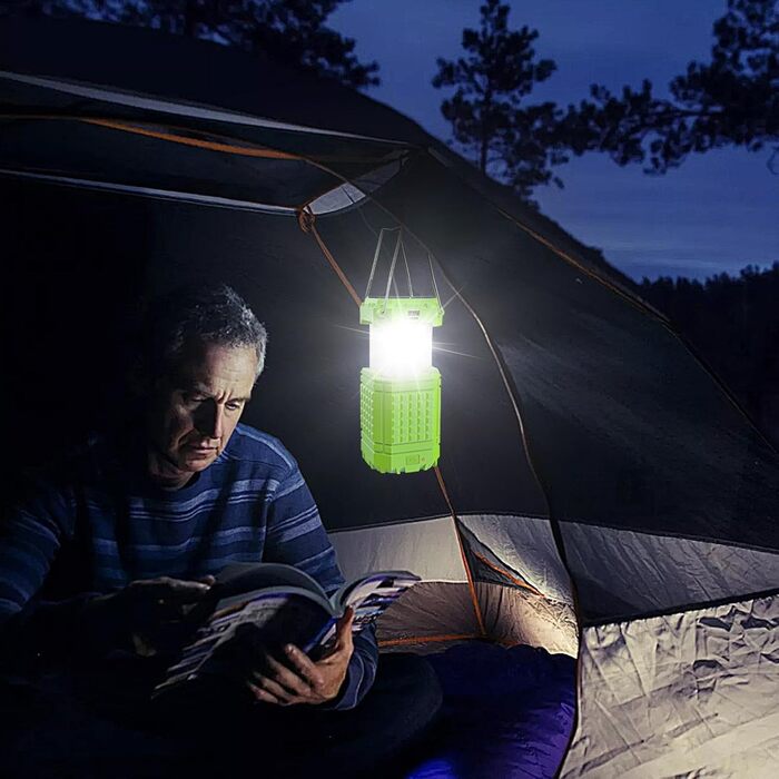 Сонячний ліхтар для кемпінгу Ліхтарі для кемпінгу Ліхтар для намету, яскраві сонячні ліхтарі для кемпінгу Акумуляторний водонепроникний портативний ліхтар ємністю 3000 мАг для подорожей, походів, піших прогулянок, автомобіля, флуоресцентно-зелений