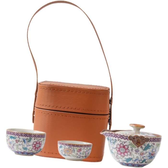 Китайський дорожній чайний набір, чайник Гунфу Ча з ситечком, порцеляновий чайний сервіз для дому та подорожей