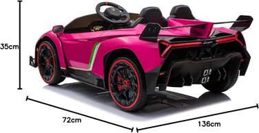 Дитячий електромобіль FINOOS Lambo Veneno 24V електромобіль для дітей 2-місний, гумові шини 4X4, шкіряне сидіння, з пультом дистан