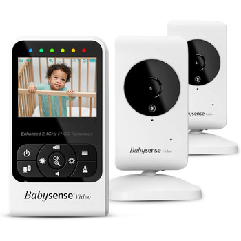 Відеоняня Babysense, дві камери та аудіо, великий діапазон, дисплей кімнатної температури, нічне бачення, двосторонній звязок, кол