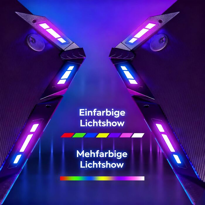 Ігровий стіл зі світлодіодним підсвічуванням та вуглецевим волокном, ергономічний комп&39ютерний стіл з RGB-підсвічуванням, ігровий стіл з Y-подібними ніжками, ПК-стіл з тримачем для навушників - чорний, 120x60x75 см