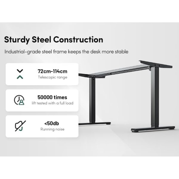 Електричний стіл FEZIBO з регульованою висотою та подвійною шухлядою, 120 x 60 см, офісний стіл з відділенням для зберігання, комп&39ютерна робоча станція з функцією сидячи/стоячи, коричневий, 120 60 см, коричневий