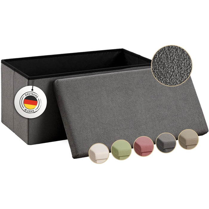 Велика лавка для зберігання Laleni - Лавка-скриня для зберігання 76x38 см - Сидіння для зберігання - Зручний стілець для зберігання - Коробки для зберігання в дитячій кімнаті - Лавка для зберігання - Коробка для зберігання кольору тауп 76 x 38 x 38 см