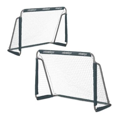 Футбольні ворота Relaxdays для саду, комплект з 2 шт. , для дітей та дорослих, ВШХ 110 x 150 x 75 см, металеві, міцні футбольні ворота, сірі