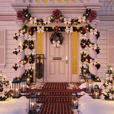 Різдвяні бантики 12 шт рожеві SULOLI