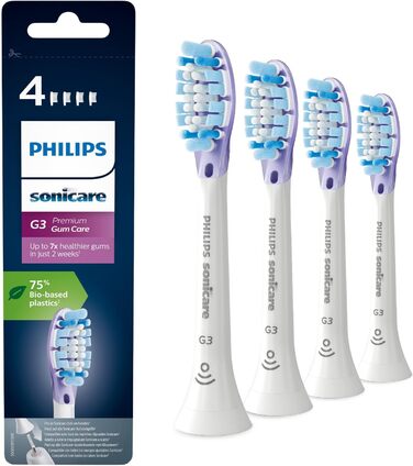 Насадки для зубної щітки Philips Sonicare Original G3 Premium Gum Care Standard - 4 упаковки білого кольору (модель HX9054/17) 4 шт. и