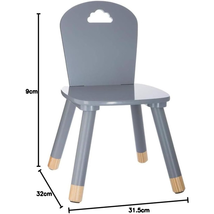 Дитячий стілець Douceur сірий - Сірий Д. 28 x Ш. 50 x В. 28 см Сірий