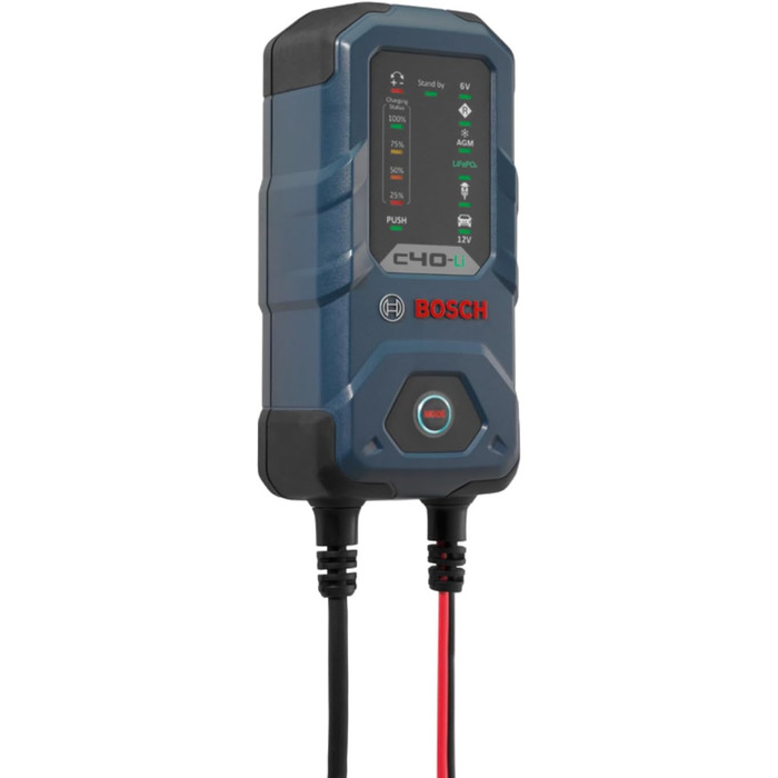 Зарядний пристрій Bosch C40-Li, 5 А, з функцією крапельного заряду - Автомобільний зарядний пристрій для свинцево-кислотних, AGM,