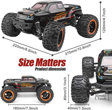 Дистанційно керований автомобіль 116 RC Monster Truck, водонепроникний RTR All Terrain RC Car 36 км/год, дистанційно керована іграшка для дітей та дорослих