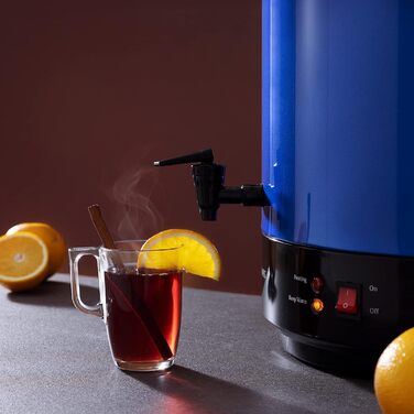 Машина для консервації Navaris 2в1 з функцією глінтвейну - Таймер на 27 літрів до 120 хв Термостат Кран - Каструля для консервації також для гарячих напоїв, виготовлена з нержавіючої сталі, синього кольору