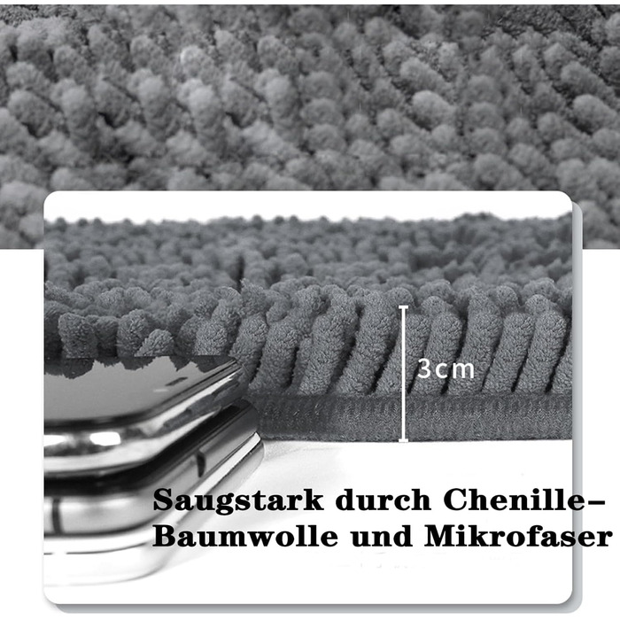 Килимок для собак Cleany, преміальний килимок для собак 60 x 90 см, килимок для вловлювання бруду для собак, водонепроникний килимок для собак, килимок для входу, передніх дверей та коридору, темно-сірий - 60 x 90 см