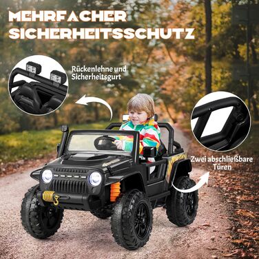 Дитячий електромобіль COSTWAY 12V з пультом дистанційного керування 2.4G, дитячий автомобіль з музикою, звуковими сигналами та пош