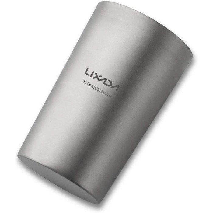 Титанова чашка для пиття Lixada, пивна кружка, 300 мл та 500 мл, двостінна чашка для води та соку, чашка для чаю, кухоль для домашнього офісу, кемпінгу, походів, (1 упаковка)