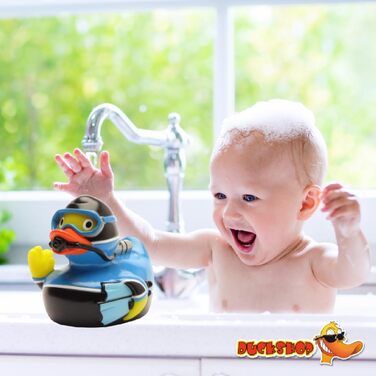 Гумовий каченя-дайвер I Спортивна качечка для пірнання IL 8 см - в комплекті гумова качечка-брелок I Іграшка для немовлят та дітей