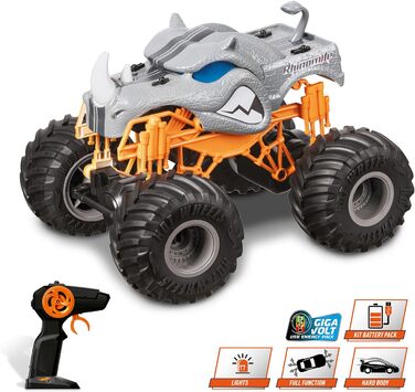 Позашляховик-монстр на радіокеруванні Mondo Motors 63684 зі світловими та звуковими ефектами, 20x28x23 см, пульт дистанційного керування, іграшка для дітей від 3 до 8 років, дизайн Hot Wheels
