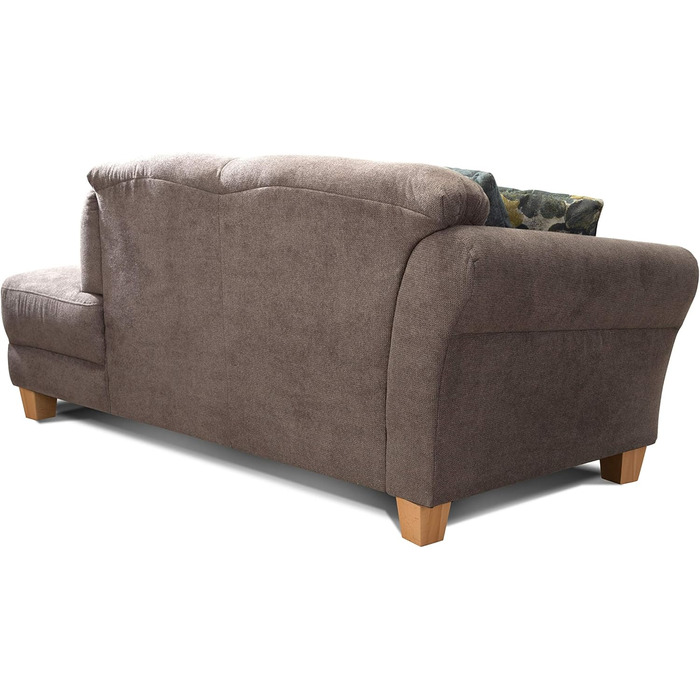 Шезлонг CAVADORE Gootlaand, шезлонг з пружинною серцевиною та лівим підлокітником у стилі кантрі, 194 x 84 x 91 см, коричневий, лівий підлокітник, ніжки натуральний паризько-сірий колір