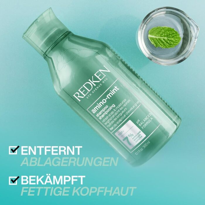 Шампунь Redken Amino Mint для жирної та подразненої шкіри голови, 300 мл