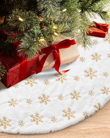 Спідниця для ялинки золота блискітка сніжинка COOLWUFAN