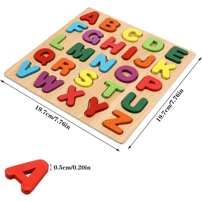 Дерев&39яні іграшки-пазли Gitua, 2 частини, барвистий алфавіт, букви ABC, цифри, дизайн, дерев&39яні блоки-пазли для малюків і діт