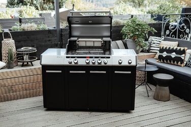 Газовий гриль Enders UNIQ PRO 3 IK KITCHEN CRUSTER 3 сталеві пальники бічний пальник, HEAT RANGE, SWITCH GRID, TURBO ZONE 800 C, SIMPLE CLEAN, двостінна кришка, Cruster 8608