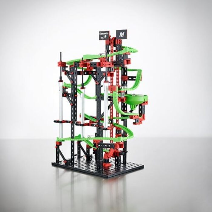 Конструктор fischertechnik 533872 Kugelbahn Dynamic M Набір для створення кульової траси для дітей від 7 років, навчальна гра з гнучкими рейками та звуковими трубами для розвитку технічного мислення