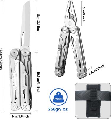 Мультитул Плоскогубці 18 в 1 з нержавіючої сталі кишеньковий мультитул, кусачки, ножиці, викрутка, відкривачка для пляшок і консер