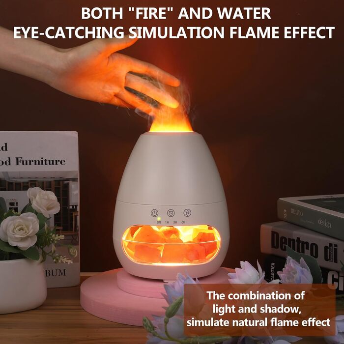 Аромадифузор, полумя зволожувача Glovios 200 мл, дифузор ефірних олій із функцією синхронізації, ароматична лампа для домашнього офісу, ароматична йога, безводне автоматичне відключення/низький рівень шуму (білий)