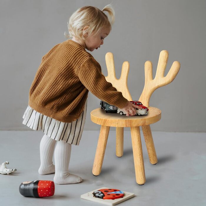 Дерев'яний стілець Yier MEI зі спинкою для дітей висота сидіння 24 см, маленький табурет, дерев'яний стілець для малюків, дитячі м