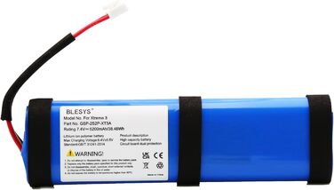 Акумулятор BLESYS для JBL Xtreme 3-го покоління, 7.4V літій-іонний акумулятор GSP-2S2P-XT3A для Bluetooth-колонки JBL Xtreme 3